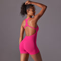 Processing personalizedfashionpure colorall-in-one jumpsuit aerial beauty back yoga clothes seamless breathable one-piece yoga clothes