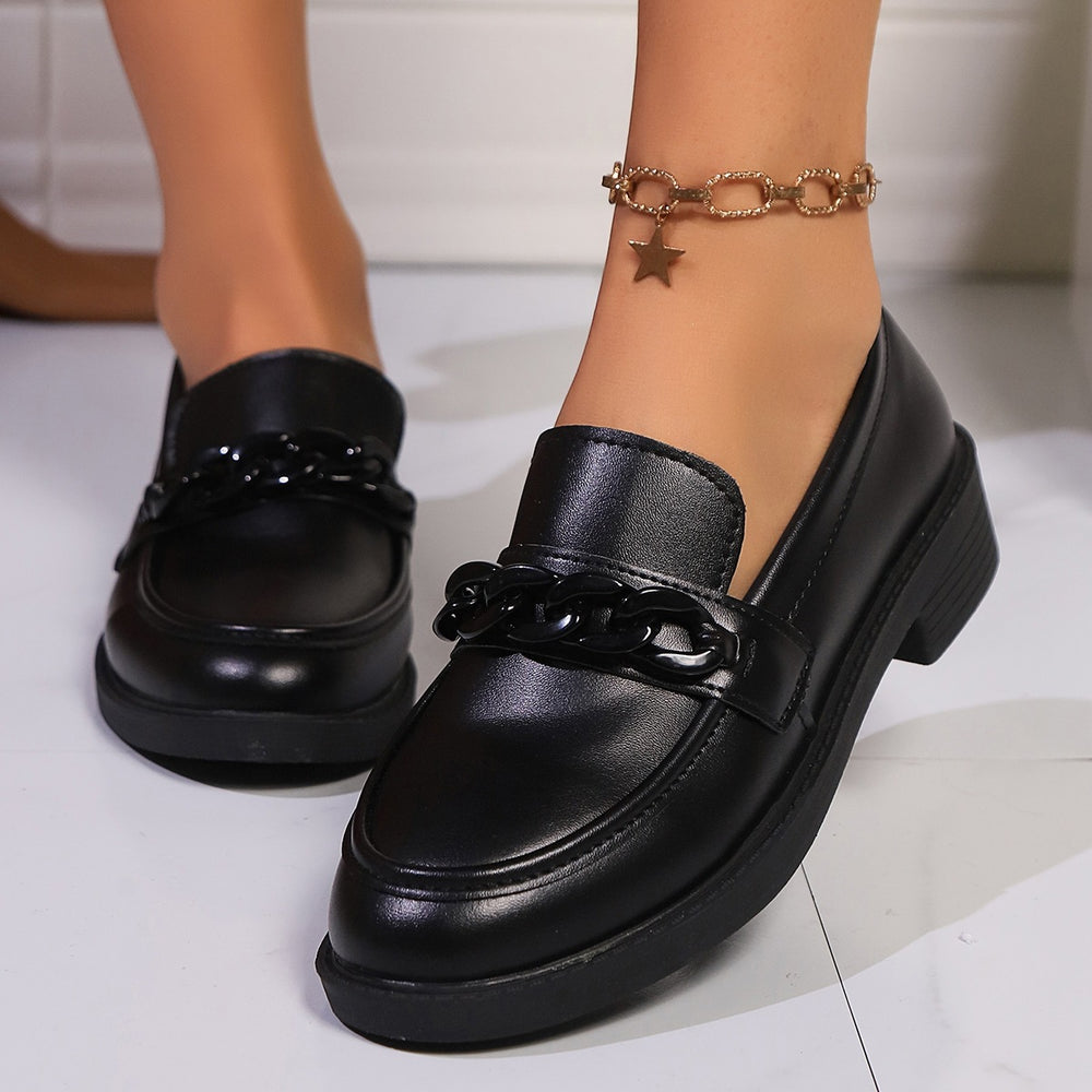 British style leather loafers - new spring/autumn  collection - versatile flat women's shoes with bow detail - slip-on loafers