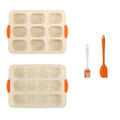 Custom silicone bread mold 3-cavity + 9-cavity set, oven-safe french toast loaf pan, non-stick mini cake baking pan