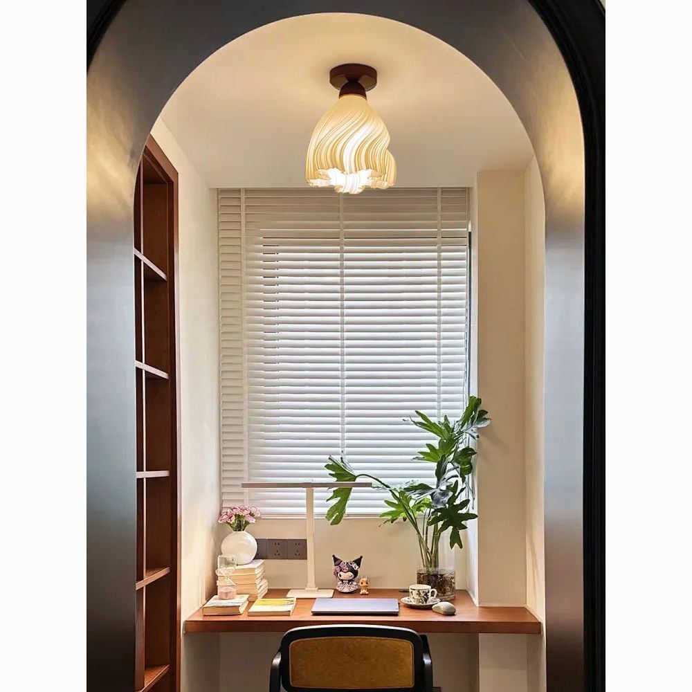 Walnut French cream skirt entrance porch corridor aisle light eye protection balcony ceiling light medieval romantic light