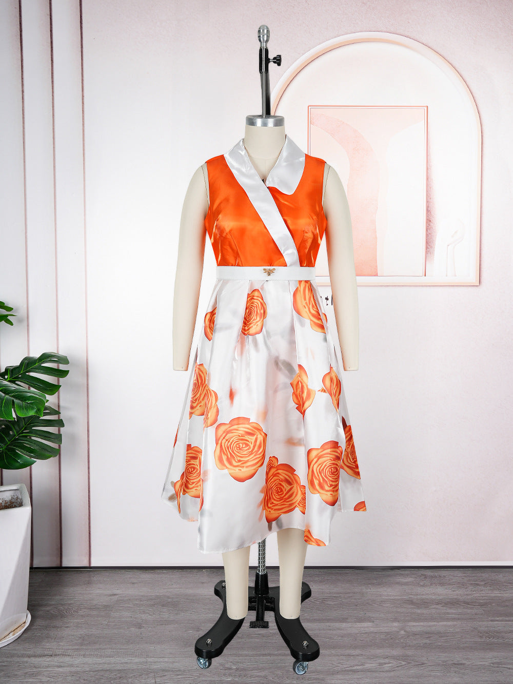 Fashionexport cross-border plus size women's clothing african  new arrivalretro sleeveless summersexyprintingdress