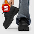 Derby shoes for men 2025new arrivalclassy casual leather shoes thick sole heightening big toe shoes fleece-linedheattech cotton shoes for men