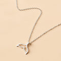 Wholesale mermaid necklace - european & american cross-border alloy jewelry - versatile dolphin tail pendant - niche, affordable luxury women's necklace