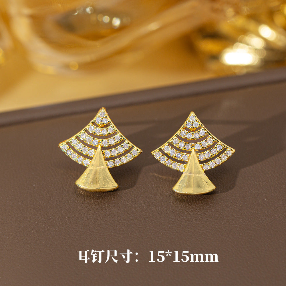 fashion elegant four-leaf clover earrings personalized zircon flower classy earrings niche styleaccessible luxurynew arrival earrings