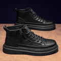 Spring men's new high-top martin boots: trendy, versatile, slip-resistant, durable work shoes, casual leather shoes, and work boots