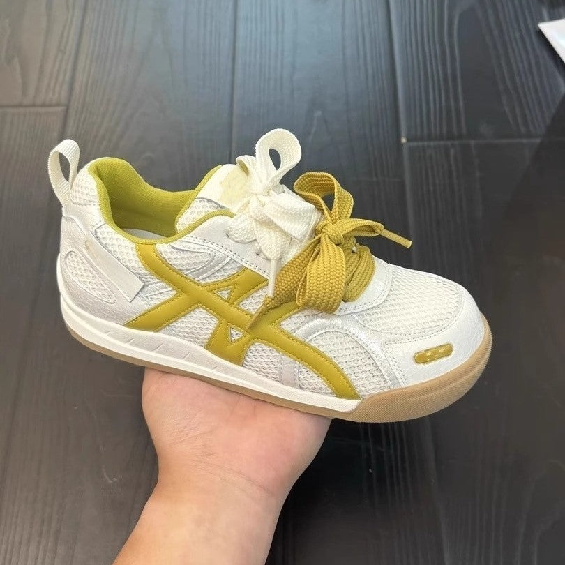 Thick sole mesh breathable argan shoes for women 2026summernew arrivalretro german training shoes casualeasiest for match sports dad shoes