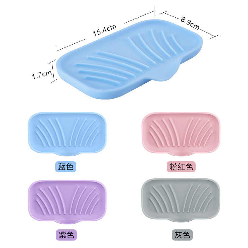 Silicone Soap Rack Bathroom Sink Storage Box Non-slip Soap Tray Macaron Color Customizable Logo Soap Rack