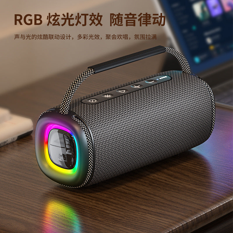 New wireless bluetooth speaker - outdoor waterproof portable subwoofer with rgb lighting - portable audio system