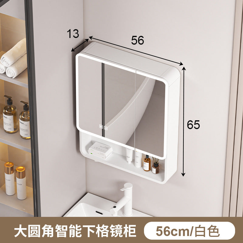 Honeycomb aluminum arc bathroom mirror cabinet lighting locker toilet wall-mounted mirror with vanity mirror smart mirror case