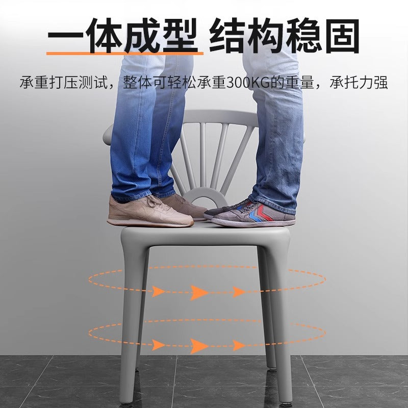 Scandinavian dining table and chairs modern casualthickened stool plastic chair dining chair for home backrest desk chair stackable stool