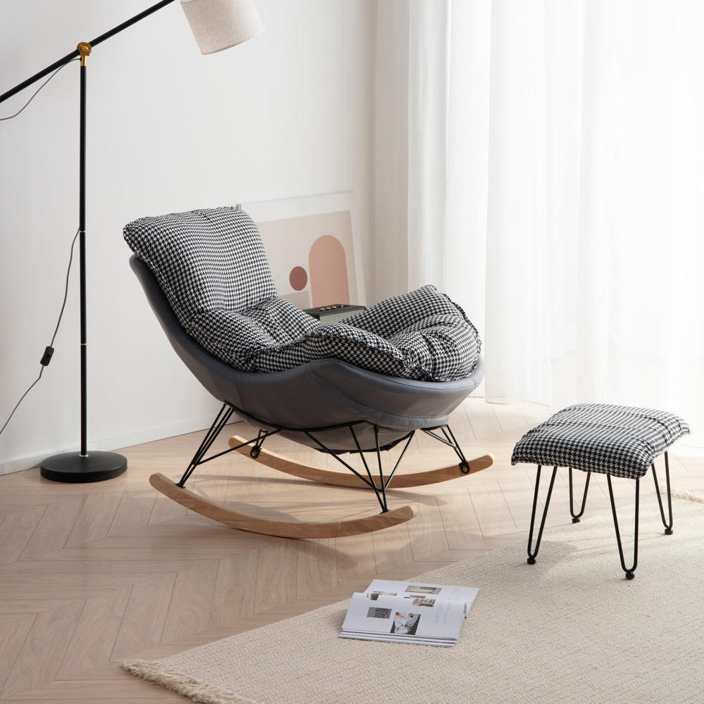 Scandinavian balcony casual chair for home rocking chair lobster chair living room nap lazy sofa chair technology cloth popular chair