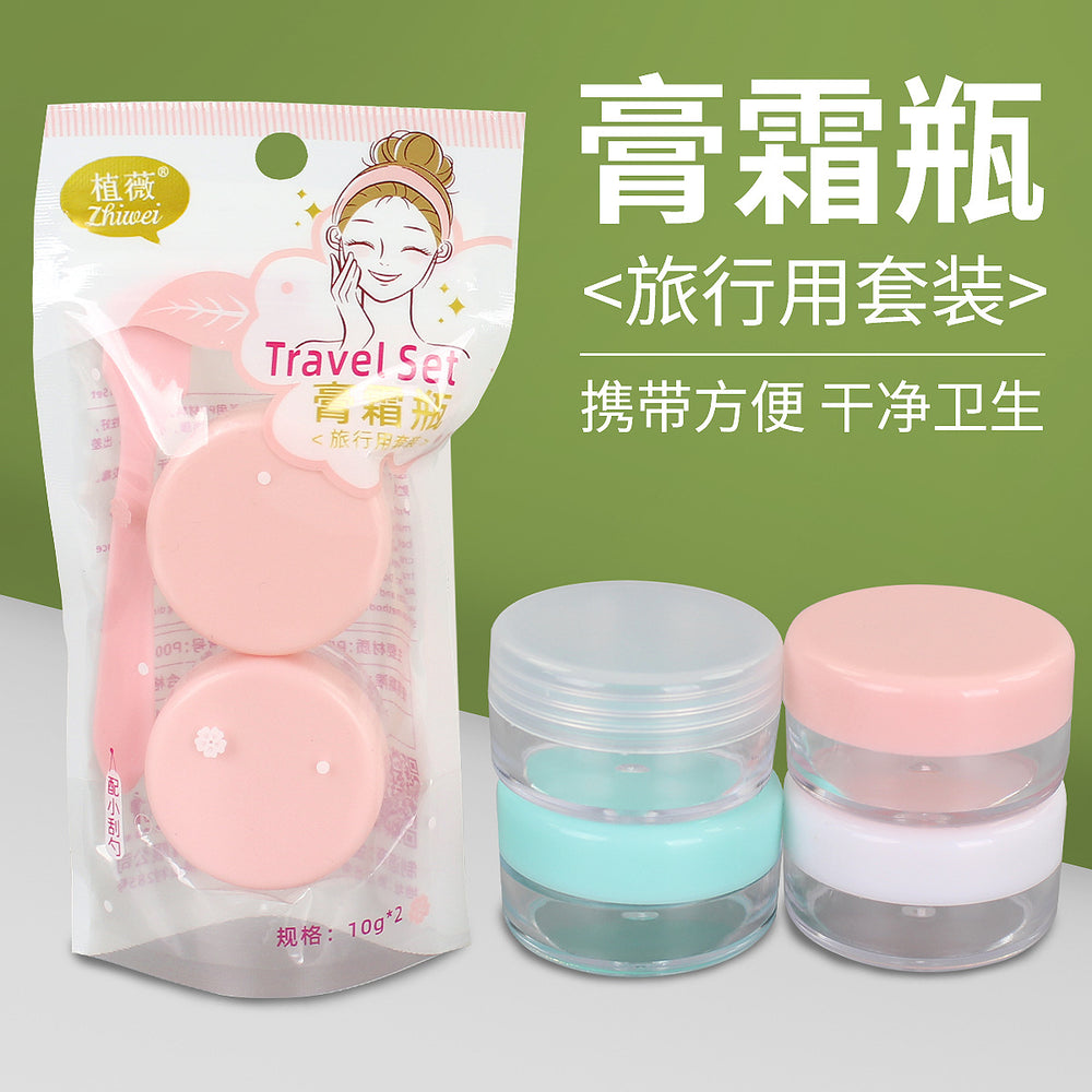 Zhiwei travel bottle tool suit cosmetic cream bottle 10g*2 assembly dispensing rod plastic bubble bottle