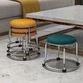 Accessible luxury stoolfor homesoft bag short stool steel bar stool portable practical shoe changing stool coffee table stool carbon steel frame round stool no