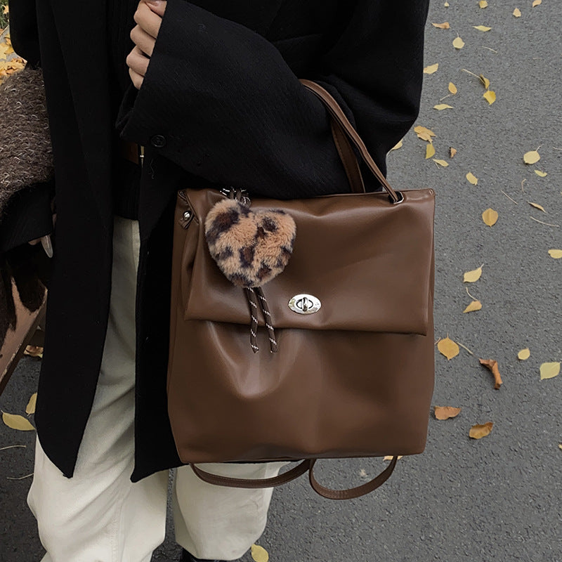 Student class backpack women's 2025 winter new ins trendy fashion student bag high-end versatile women's bag