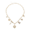 European and american cross-border fresh & sweet heart pendant necklace - floral, bear, bow, clover accessories - choker necklace for women