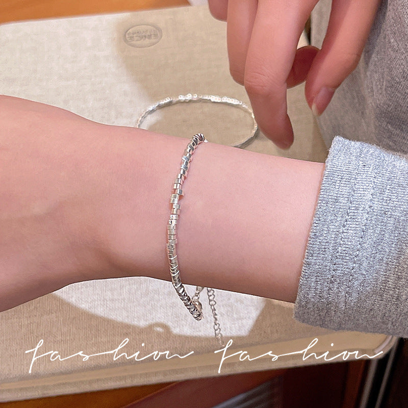 Broken silver geometric easiest for match bracelet for women retroaccessible luxuryfashioneasiest for match bracelet casualelegantclassy sense hand jewelry