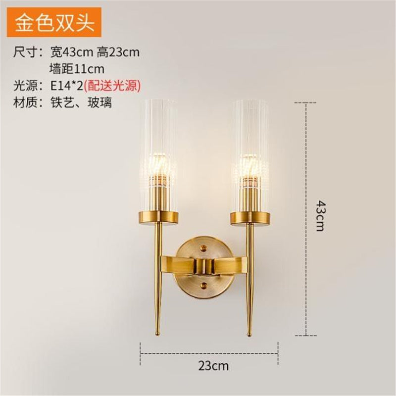 Nordic wall lamp postmodern casual creative crystal light luxury living room background wall lamp bedroom stairway aisle bedside lamp