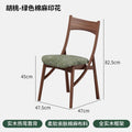 Nordic medieval designer creative for home small apartment soft pack dining chair solid wood chair cat ear chair single back chair