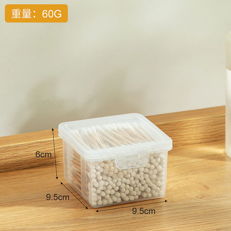 Cotton swab eyelash cosmetics storage box Nail art jewelry cotton pad storage box Transparent INS beauty blender storage box