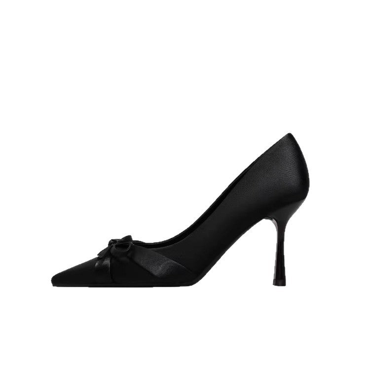 Popular women's new arrivalfrenchelegant pointed toe pumps women's stiletto heel gentle easiest for matchbows shoes tired feet outwear