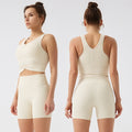 Eco-friendly fabric yoga tank top & shorts set - outdoor sports, butt-lifting, barely-there feel, shockproof fitness apparel, customizable, breathable