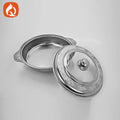 simple stainless steel lace round three-legged dining stove with cover hotel restaurant grilled fish stove buffet stove wholesale