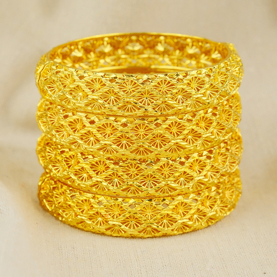 middle east dubai 24k women's bracelet luxury jewelry designer indian bangle african arabian wedding