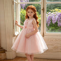 Girls' tulle first birthday wedding dress princess gown floral little girl baby wedding party dress
