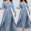 exportfashion banquet dress ins double-sided sequined large skirt tube topsexyfashion jumpsuit
