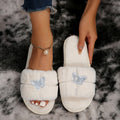 2024 spring/autumn new butterfly flat slippers - women's bestselling, super popular cartoon pearl warm cotton slippers