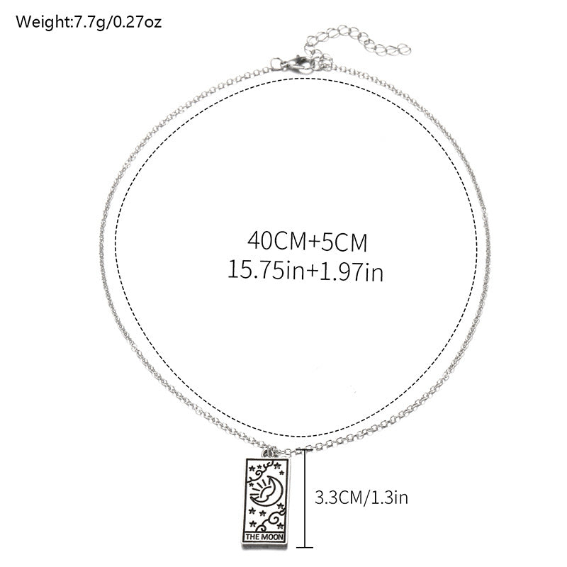 Wholesale alloy square pendants - new fashion jewelry for women, perfect for cross-border e-commerce: trendy letter, star, sun, and moon necklaces