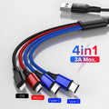 One-to-four data cable suitable for apple and huawei mobile phone fast charging cable power bank earphone charging cable braided cable wholesale
