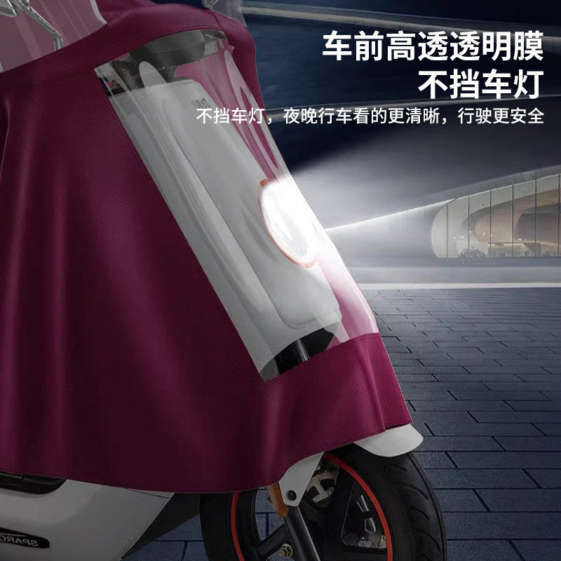 Electric vehicle motorcycle raincoat - portable, outdoor, full body, thickened, waterproof, stormproof, new one-piece cycling rain poncho