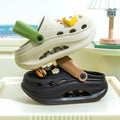 2025 new women's wedge platform clogs - summer outdoor wear, thick sole, two-wear style, chunky heel, non-slip beach sandals & slippers