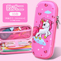 New eva stationery box, drop-resistant, water-repellent, large capacity, cartoon pencil case, multifunctional 3d leather material, waterproof and water-repellent