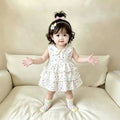 Girls' summer dress - lightweight baby clothes, cute baby girl's first birthday dress, cake skirt, polka dot romper dress