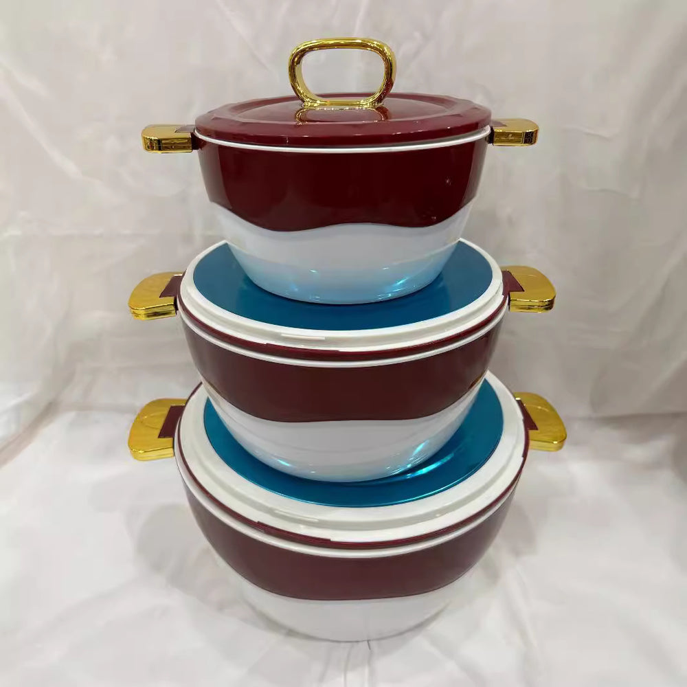 Large capacity 1.8l-3.5l-6l factory direct sales food warmersuit3pcs thermal insulation box kitchen tableware