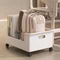 Under-desk book storage box with universal wheels - movable bookcase for students, classroom use, desktop book organizer, bookshelf