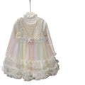 Girls' fashionable sweet tutu dress - fleece-lined gradient color vest dress with mesh skirt