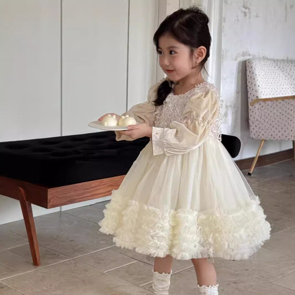 Girls' dress  spring new collection: exquisite and stylish spring outfit for baby girls and children, birthday dress, princess dress, trendy style