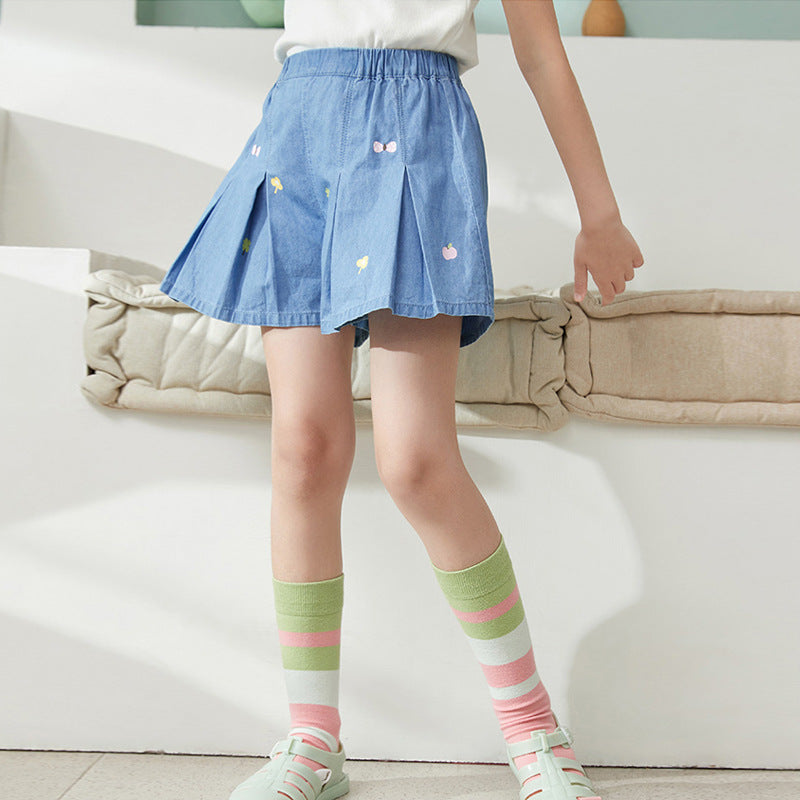 Girls' denim shorts - summer  new collection: stylish and versatile lightweight shorts for toddlers and big kids, perfect for summer outfits