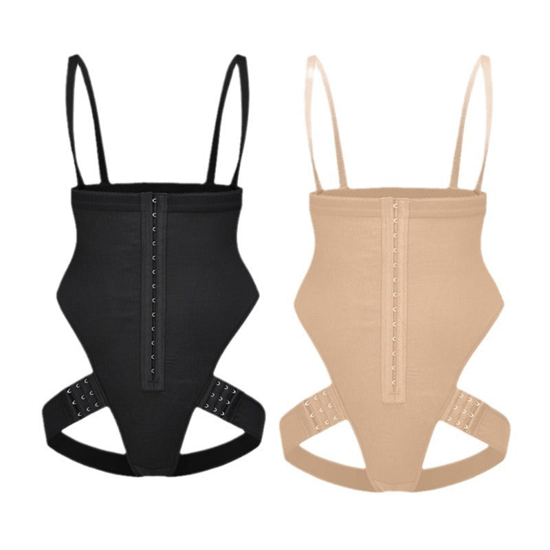 fashion one-piece high waist tummy control pants, buttocks shaping plus size body shaping pants, buttoned pelvic control, buttocks exposed waistband pants
