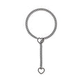 2025 amazon export new heart ring sliding chain necklace - trendy punk cuban y-chain design for women
