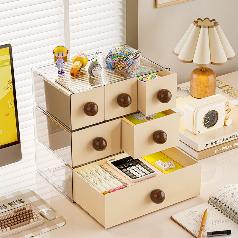 Desktop Storage Box Drawer Storage Box Student Desk Cosmetics Shelf Large Capacity Stationery Organizing Box