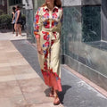 new european and american style women's casual printed tie-neck dress for cross-border e-commerce