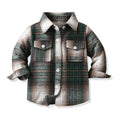 New plaid shirt for boys and girls - autumn/winter outerwear - spring/autumn boys' lapel open collar children's shirt
