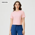 Summer crew neck yoga top - short, loose fit, quick-dry, women's lightweight & breathable activewear t-shirt d25016