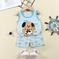 Kids' tank top set - summer new arrival: pure cotton girls' shorts outfit, korean style sleeveless set for baby boys and girls