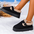 export plus size chunky sole snow boots for women,  winter new fashion casual slip-on short snow boots
