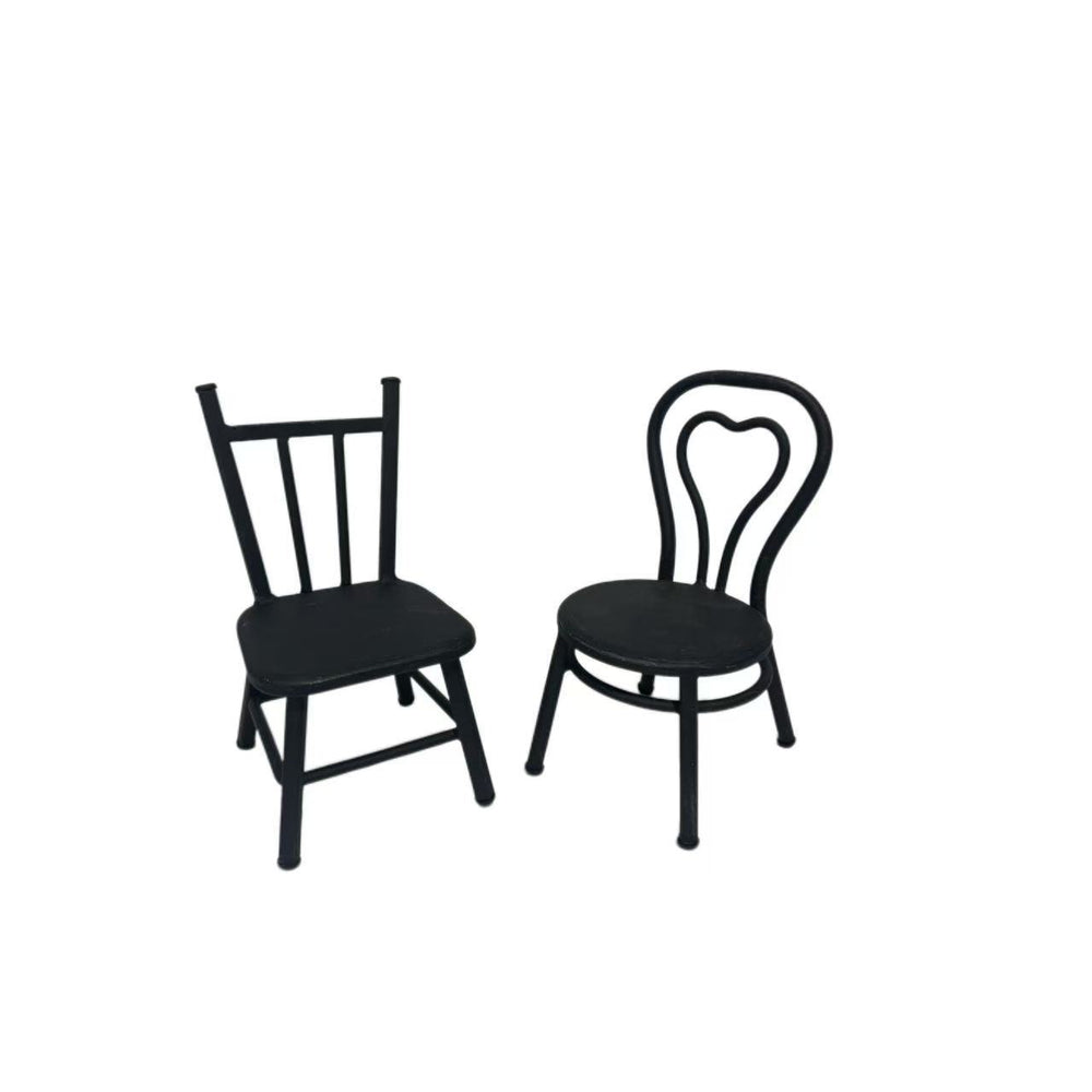 Wrought iron small chair japanese style garden landscaping decoration ornaments mini flower stand retro small back chair bench props